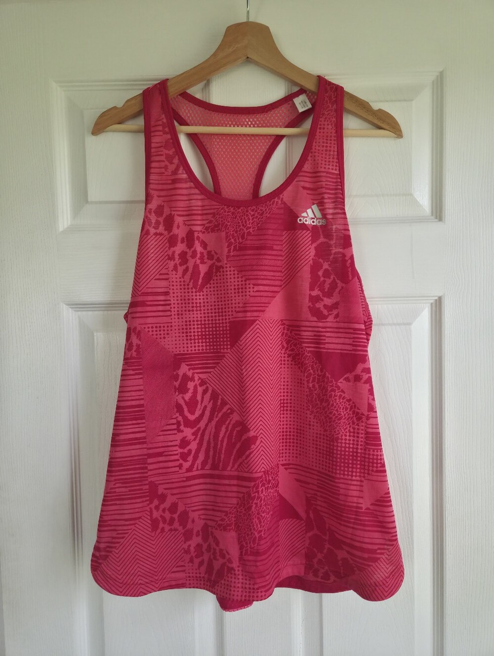 New!!! Adidas ✨️ Women's Hot Pink Patterned Racerback Tank Size L